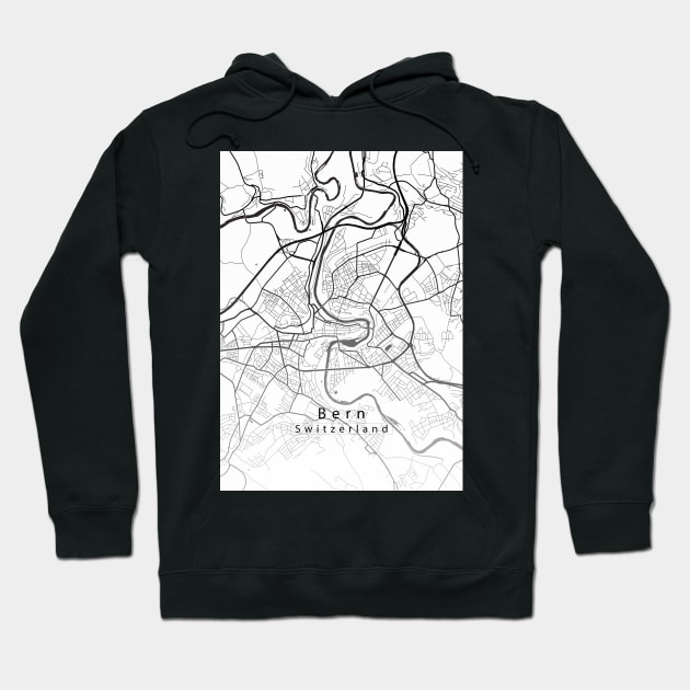 Bern Switzerland City map Hoodie by Robin-Niemczyk